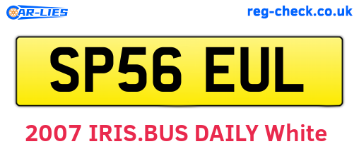 SP56EUL are the vehicle registration plates.