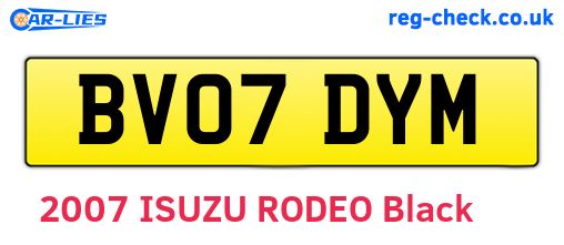BV07DYM are the vehicle registration plates.