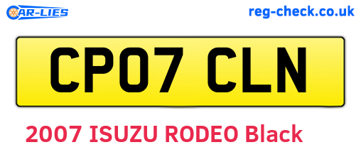 CP07CLN are the vehicle registration plates.