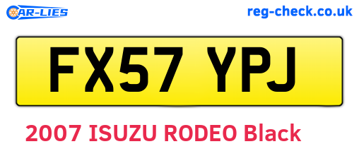 FX57YPJ are the vehicle registration plates.