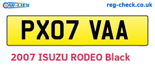 PX07VAA are the vehicle registration plates.
