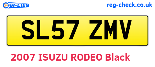 SL57ZMV are the vehicle registration plates.
