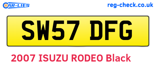 SW57DFG are the vehicle registration plates.