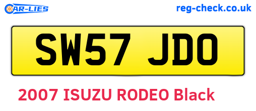 SW57JDO are the vehicle registration plates.