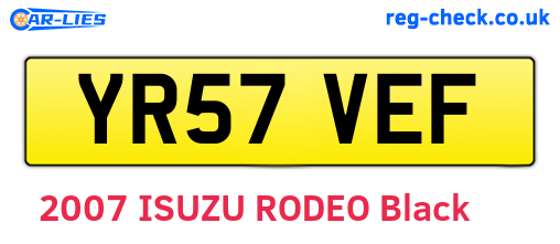 YR57VEF are the vehicle registration plates.