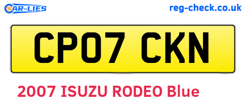 CP07CKN are the vehicle registration plates.