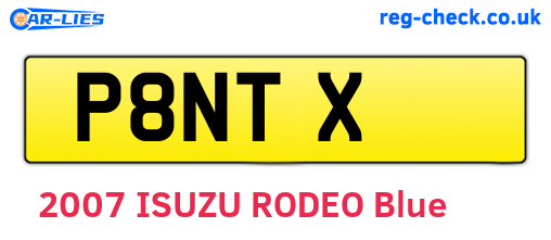 P8NTX are the vehicle registration plates.