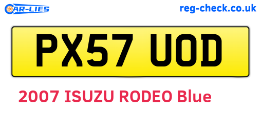 PX57UOD are the vehicle registration plates.