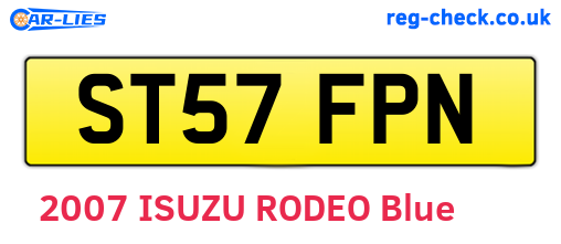 ST57FPN are the vehicle registration plates.