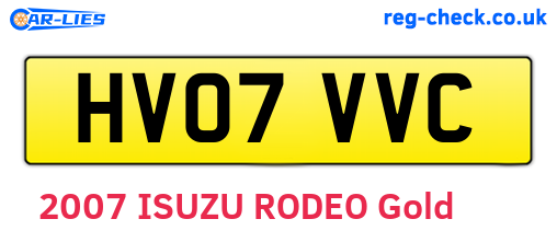 HV07VVC are the vehicle registration plates.