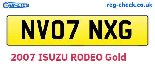 NV07NXG are the vehicle registration plates.