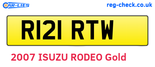 R121RTW are the vehicle registration plates.