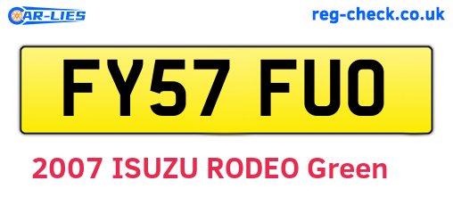 FY57FUO are the vehicle registration plates.