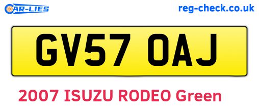GV57OAJ are the vehicle registration plates.