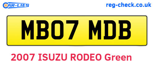 MB07MDB are the vehicle registration plates.