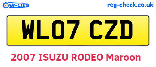 WL07CZD are the vehicle registration plates.