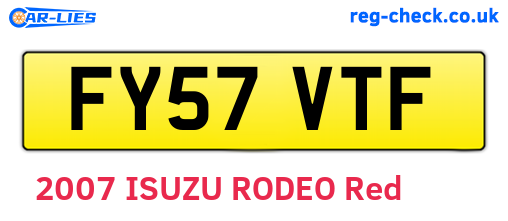 FY57VTF are the vehicle registration plates.