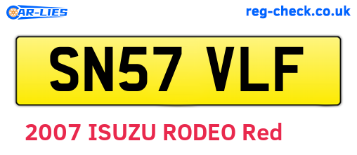 SN57VLF are the vehicle registration plates.