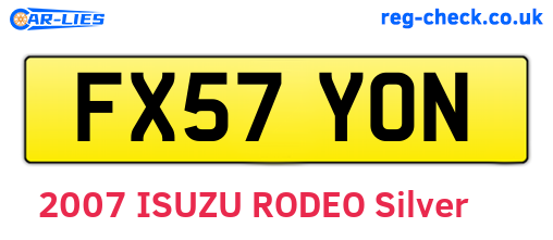 FX57YON are the vehicle registration plates.