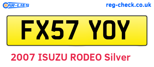 FX57YOY are the vehicle registration plates.