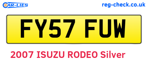 FY57FUW are the vehicle registration plates.