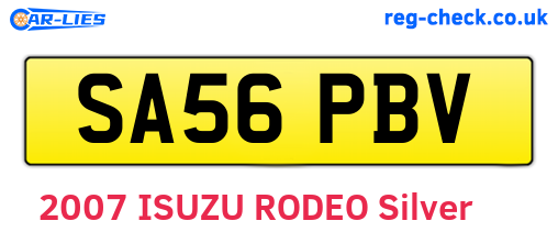 SA56PBV are the vehicle registration plates.