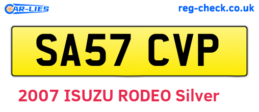 SA57CVP are the vehicle registration plates.