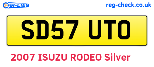 SD57UTO are the vehicle registration plates.