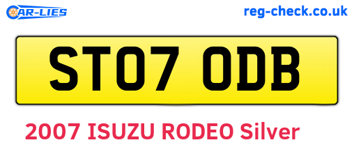 ST07ODB are the vehicle registration plates.