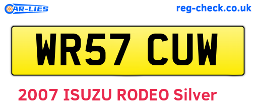 WR57CUW are the vehicle registration plates.