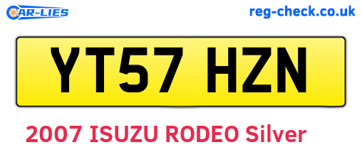 YT57HZN are the vehicle registration plates.
