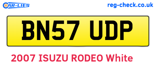 BN57UDP are the vehicle registration plates.