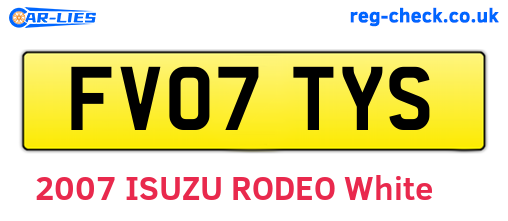 FV07TYS are the vehicle registration plates.
