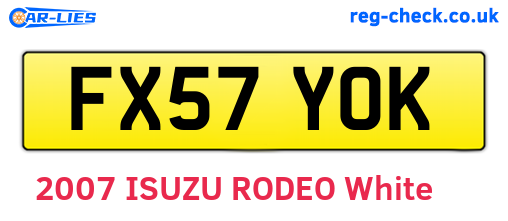 FX57YOK are the vehicle registration plates.