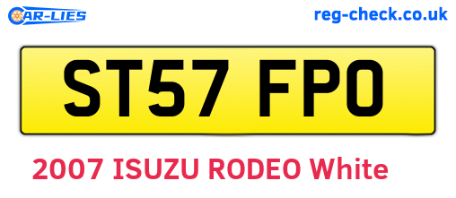 ST57FPO are the vehicle registration plates.