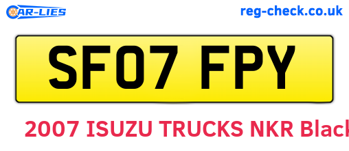 SF07FPY are the vehicle registration plates.