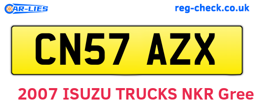 CN57AZX are the vehicle registration plates.