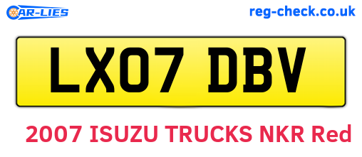 LX07DBV are the vehicle registration plates.