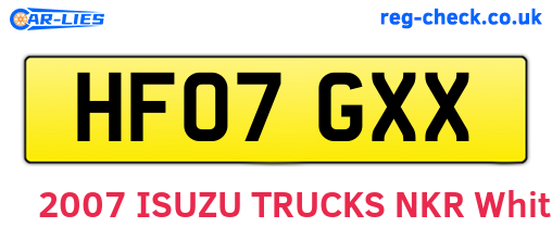 HF07GXX are the vehicle registration plates.