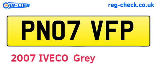 PN07VFP are the vehicle registration plates.