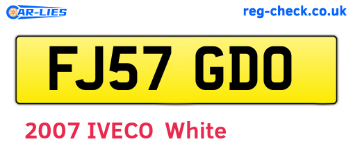 FJ57GDO are the vehicle registration plates.