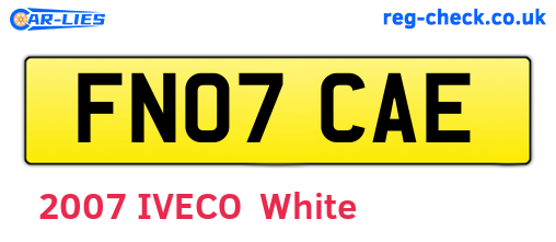 FN07CAE are the vehicle registration plates.