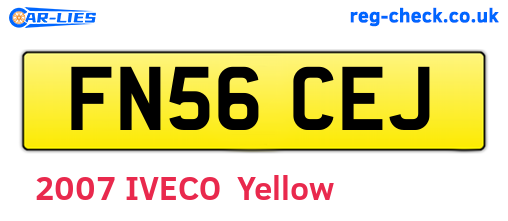 FN56CEJ are the vehicle registration plates.