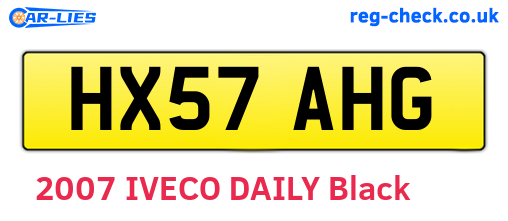 HX57AHG are the vehicle registration plates.