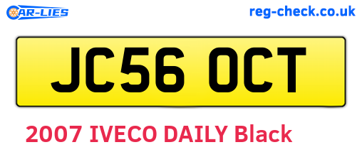 JC56OCT are the vehicle registration plates.