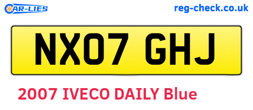 NX07GHJ are the vehicle registration plates.