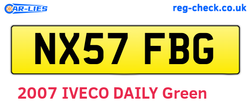NX57FBG are the vehicle registration plates.