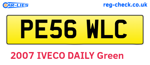 PE56WLC are the vehicle registration plates.