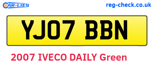 YJ07BBN are the vehicle registration plates.