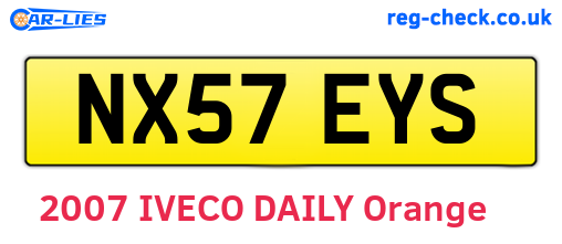 NX57EYS are the vehicle registration plates.